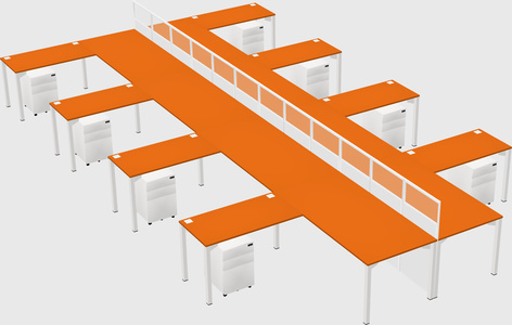 Shared l-shape cubicle