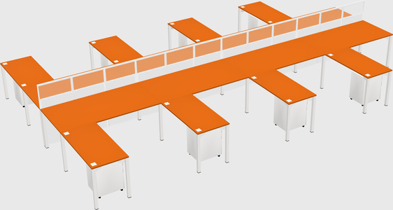 Shared l-shape cubicle