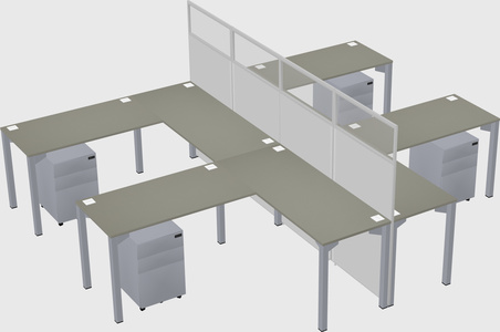 Shared l-shape cubicle