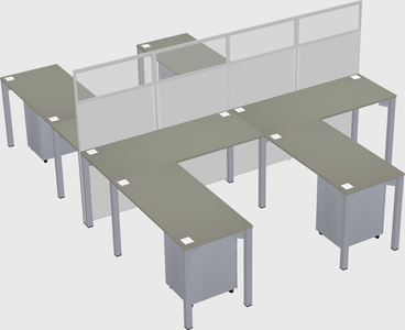 Shared l-shape cubicle