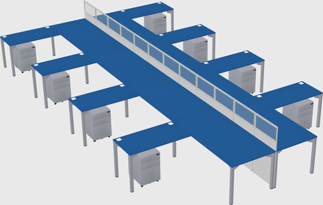 Shared l-shape cubicle