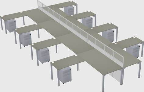 Shared l-shape cubicle