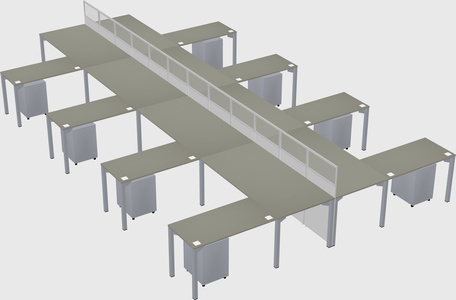 Shared l-shape cubicle
