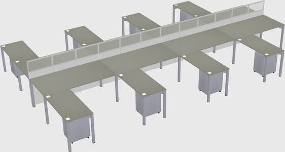 Shared l-shape cubicle