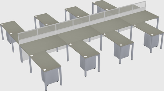 Shared l-shape cubicle