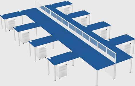 Shared l-shape cubicle
