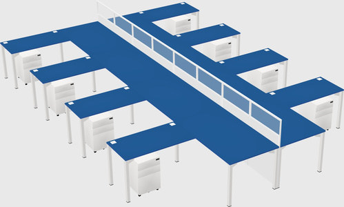 Shared l-shape cubicle
