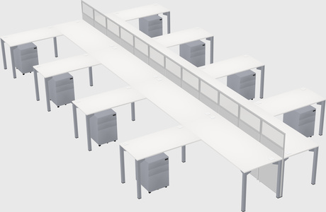 Shared l-shape cubicle