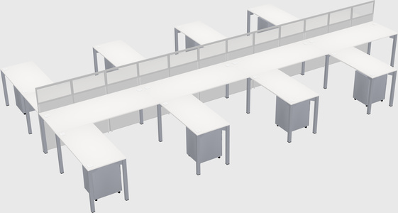 Shared l-shape cubicle