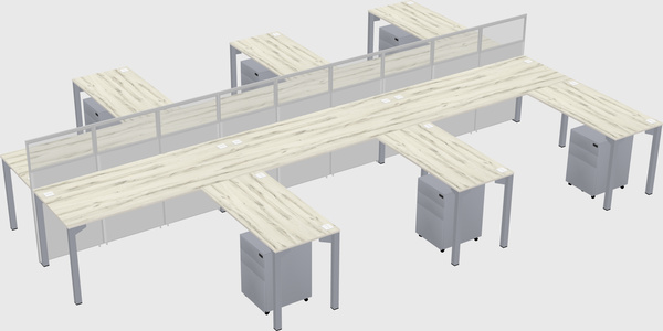 Shared l-shape cubicle