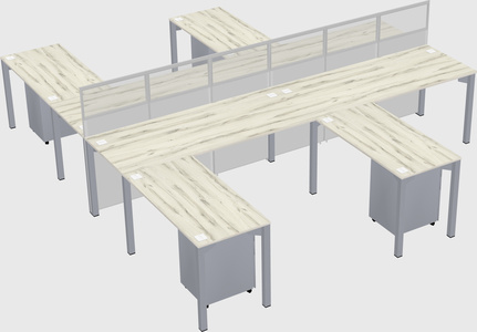 Shared l-shape cubicle