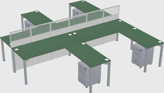 Shared l-shape cubicle