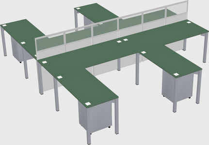 Shared l-shape cubicle