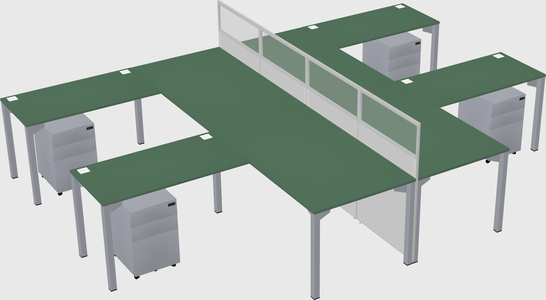 Shared l-shape cubicle