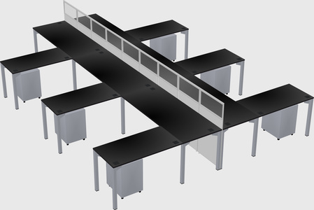 Shared l-shape cubicle