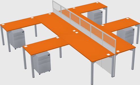 Shared l-shape cubicle
