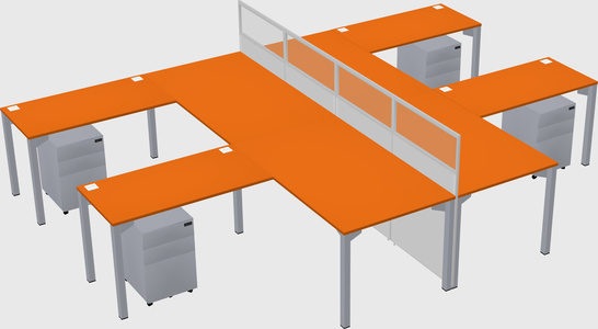 Shared l-shape cubicle