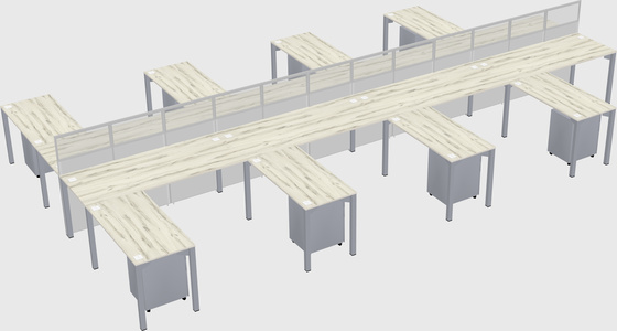 Shared l-shape cubicle