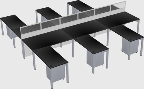 Shared l-shape cubicle