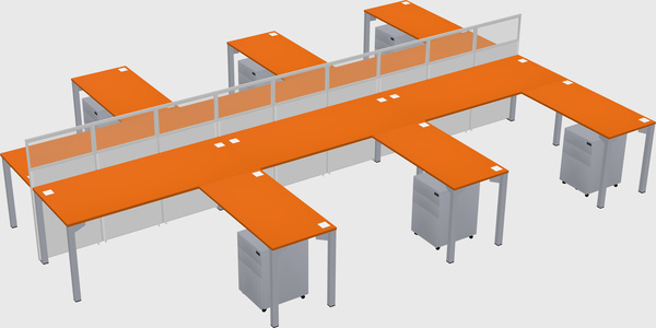 Shared l-shape cubicle