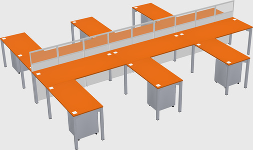 Shared l-shape cubicle