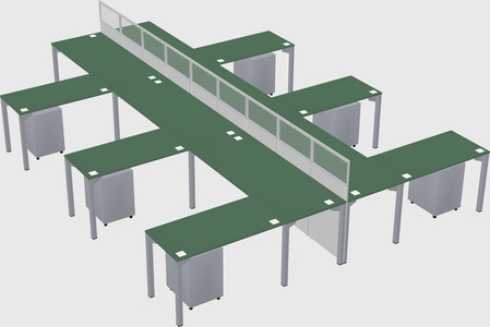 Shared l-shape cubicle
