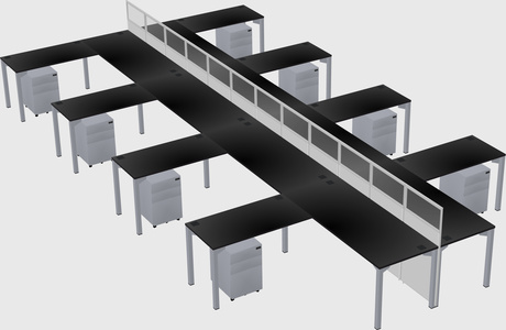 Shared l-shape cubicle