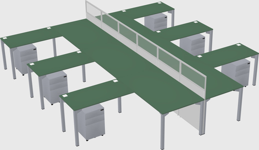 Shared l-shape cubicle