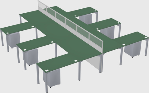 Shared l-shape cubicle