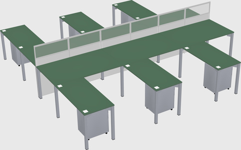 Shared l-shape cubicle
