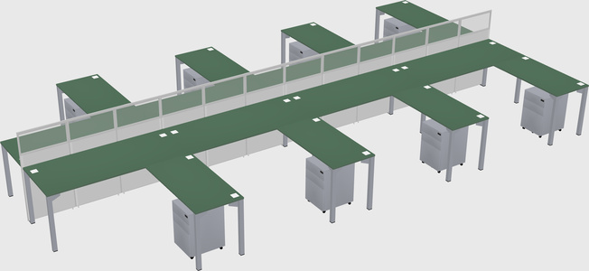 Shared l-shape cubicle