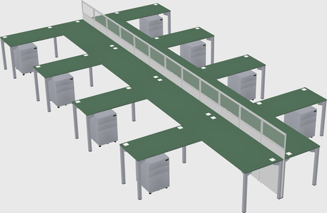 Shared l-shape cubicle