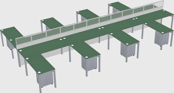 Shared l-shape cubicle