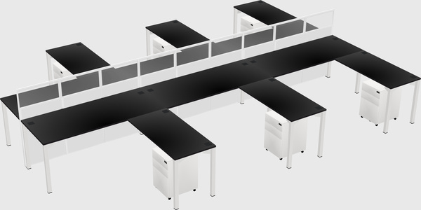Shared l-shape cubicle