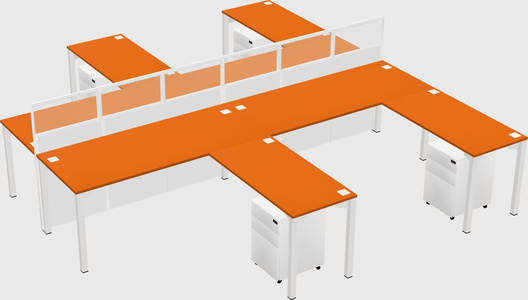 Shared l-shape cubicle