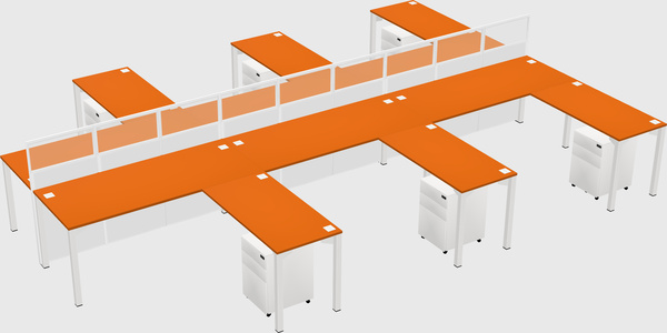 Shared l-shape cubicle