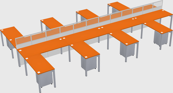 Shared l-shape cubicle