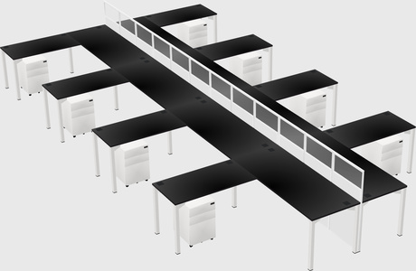 Shared l-shape cubicle