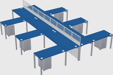 Shared l-shape cubicle