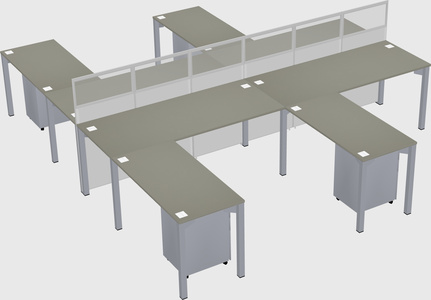 Shared l-shape cubicle