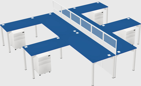 Shared l-shape cubicle