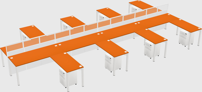 Shared l-shape cubicle