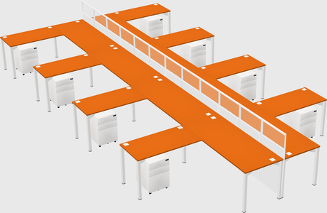 Shared l-shape cubicle