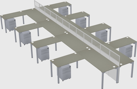 Shared l-shape cubicle