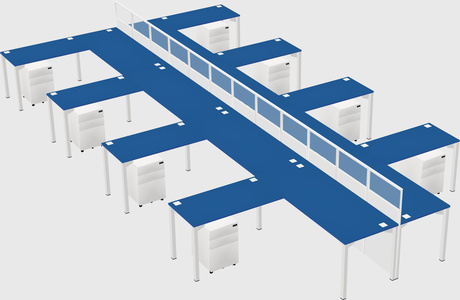 Shared l-shape cubicle