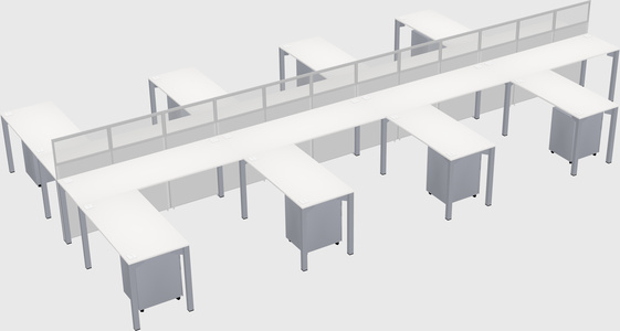 Shared l-shape cubicle