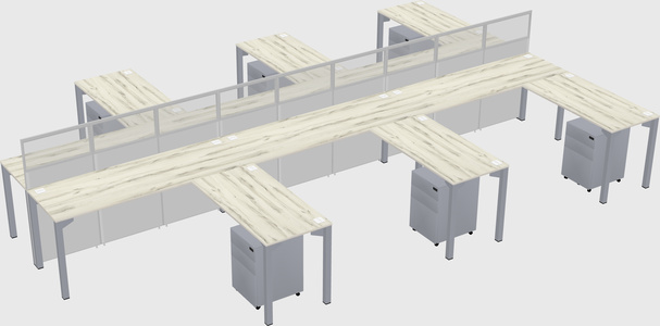 Shared l-shape cubicle