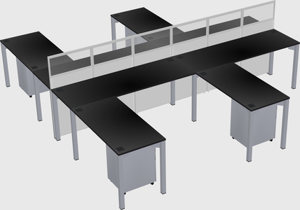 Shared l-shape cubicle