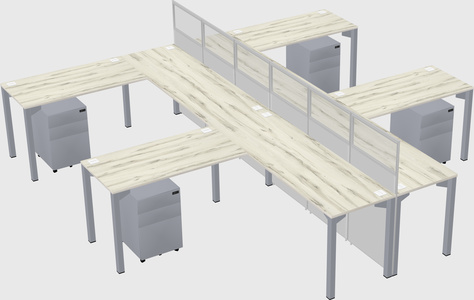 Shared l-shape cubicle