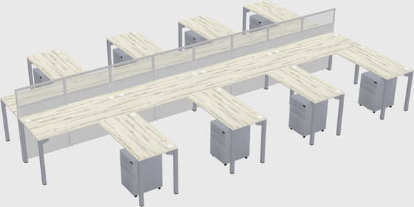 Shared l-shape cubicle